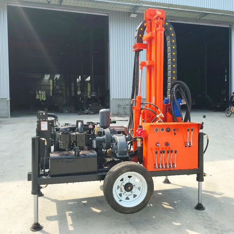 Equipamento de perfuração de poço de água hidráulico personalizável de 200m - plataforma de perfuração de exploração rebocável de alta potência de 58kw