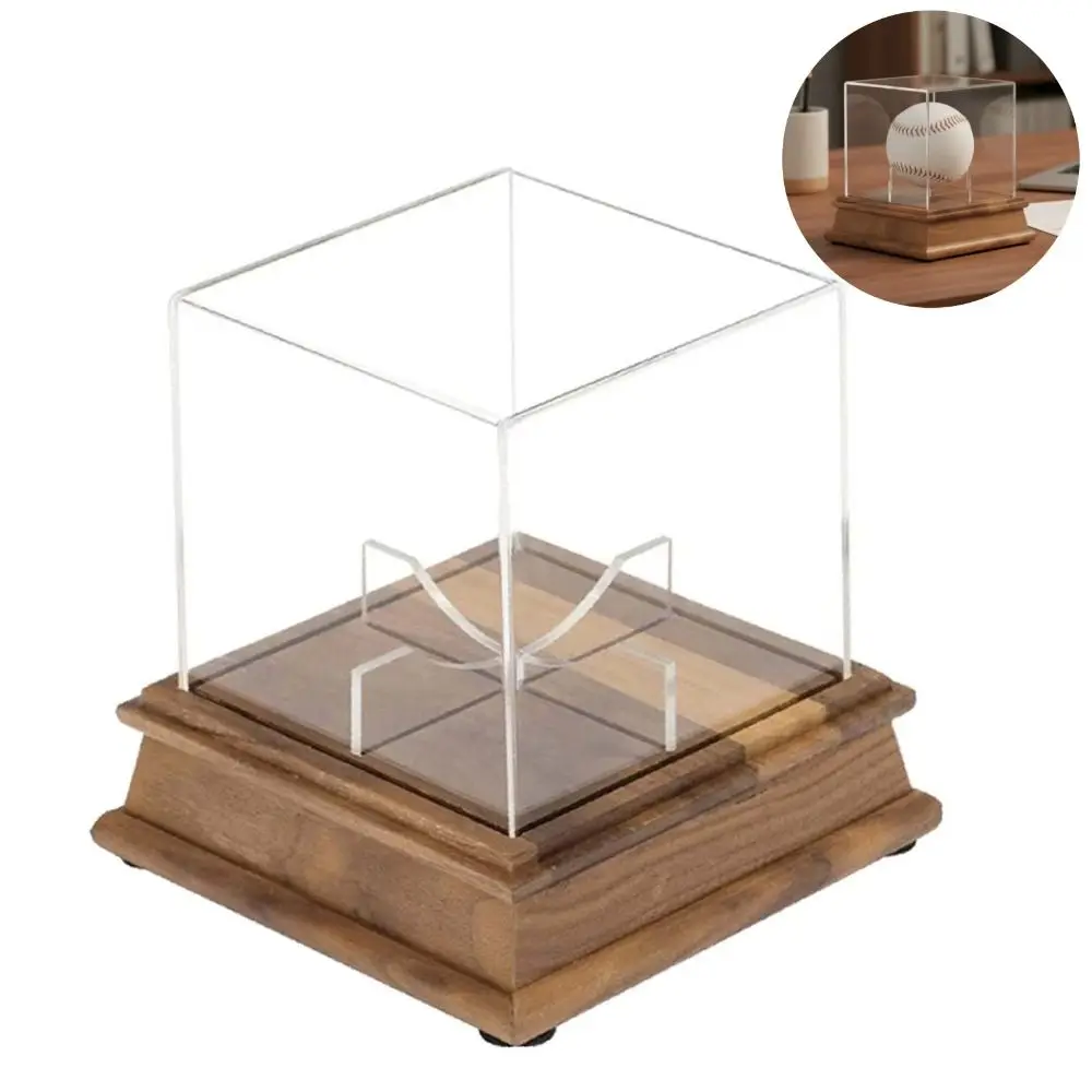 acrylic-cube-baseball-box-dustproof-wooden-baseball-display-case-square-ball-holder-baseball-holder-softball-sports