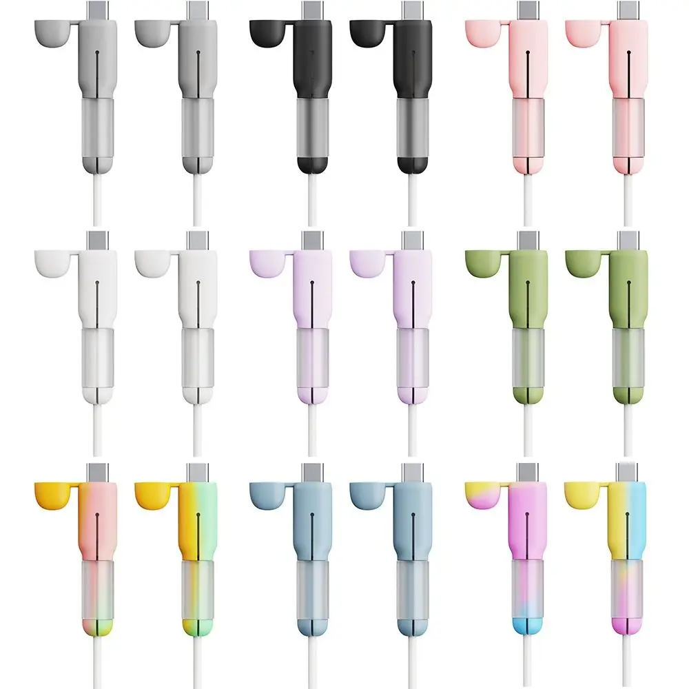 Practical Silicone Type-C Cable Protector Anti-tear Dustproof Data Cable Protective Cover Soft Cord Saver Data Line Accessories