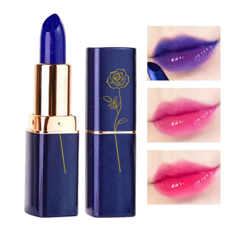 Color Changing Lipstick Waterproof Blue Lipstick That Turn PinkWipe Blue Turns To Pink Moisturizing Lipstick Lip Gloss Lips Care