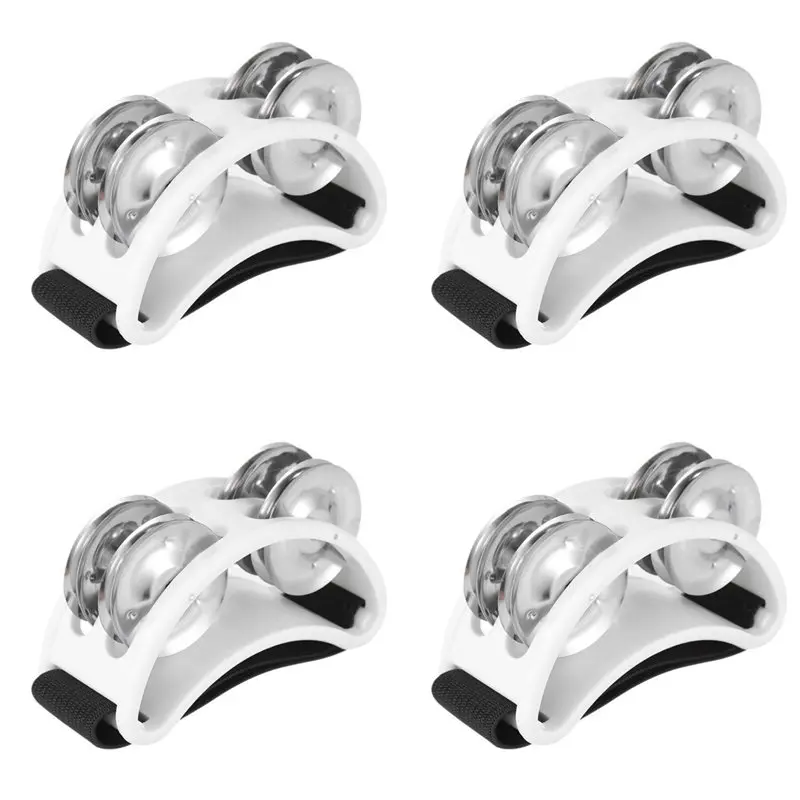 【grande-promoCAo】4x-tamborim-de-pe-potente-com-som-ajustavel-instrumento-musical-para-performance-e-canto-branco