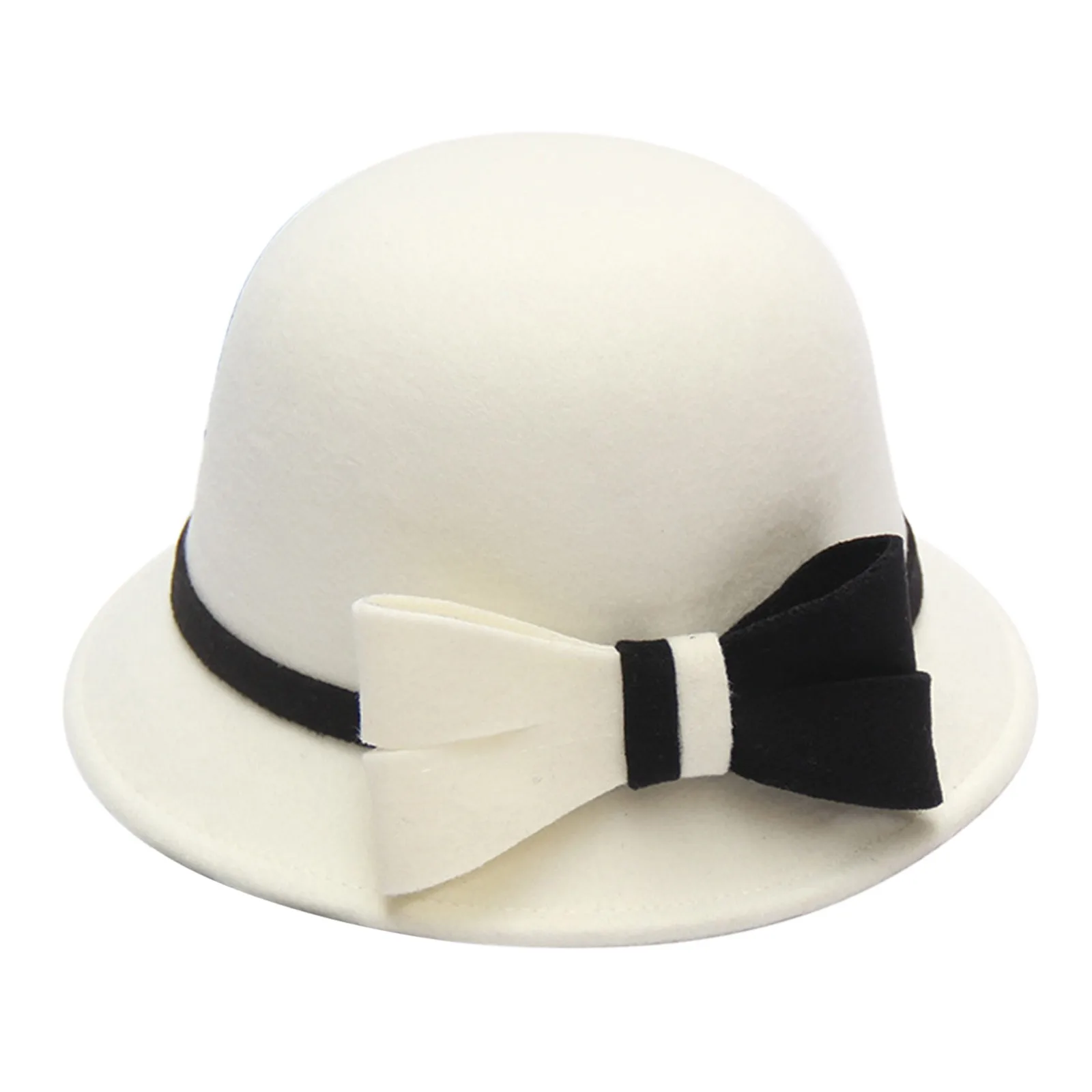 Has Hat Women'S Autumn And Winter Bow Knot Round Top Casual Fisherman'S Basin Cap Small Bowler Hat Sombrero De Sol Para Mujer