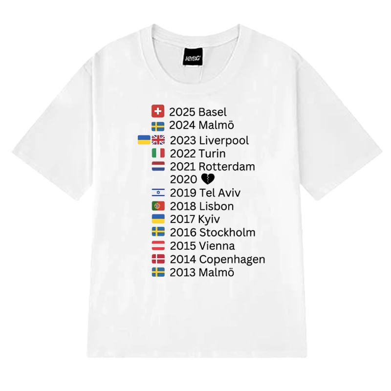 تي شيرت موسيقى المضيف للمدن المضيفة لعام 2025 تي شيرت للرجال والنساء Y2k تي شيرت كبير الحجم بأكمام قصيرة للجنسين ملابس قطنية 100% #2