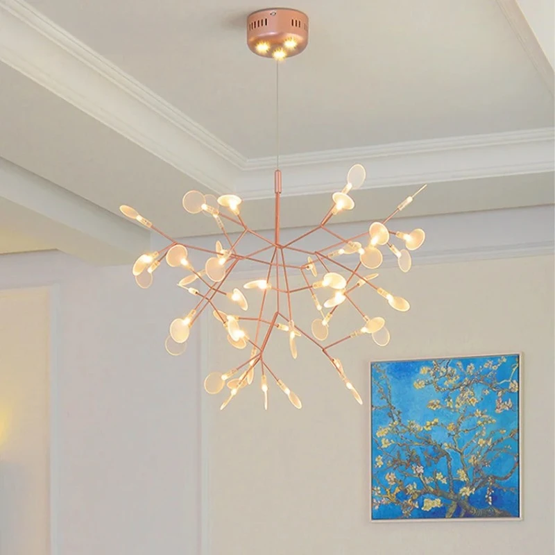 

SANDYHA Nordic Tree Pendant Lamp Lights LED Hanging Chandelier for Hall and Living Room Dinning Chandeliers Ceiling Light Rattan