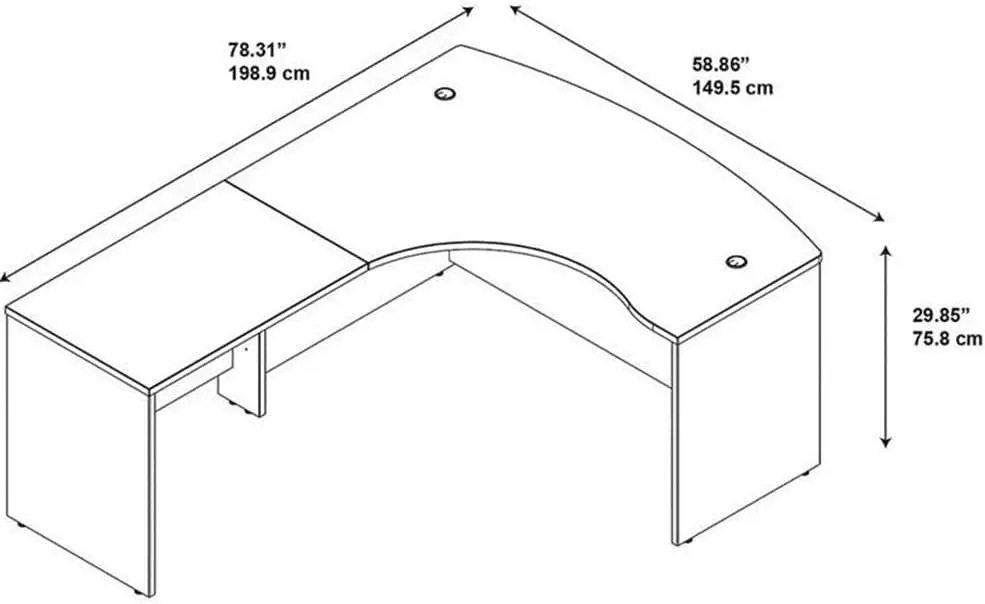 60W x 43D Left L Computer Desk in Mocha Cherry Durable thermally fused laminate work surfaces feature superior resistance to