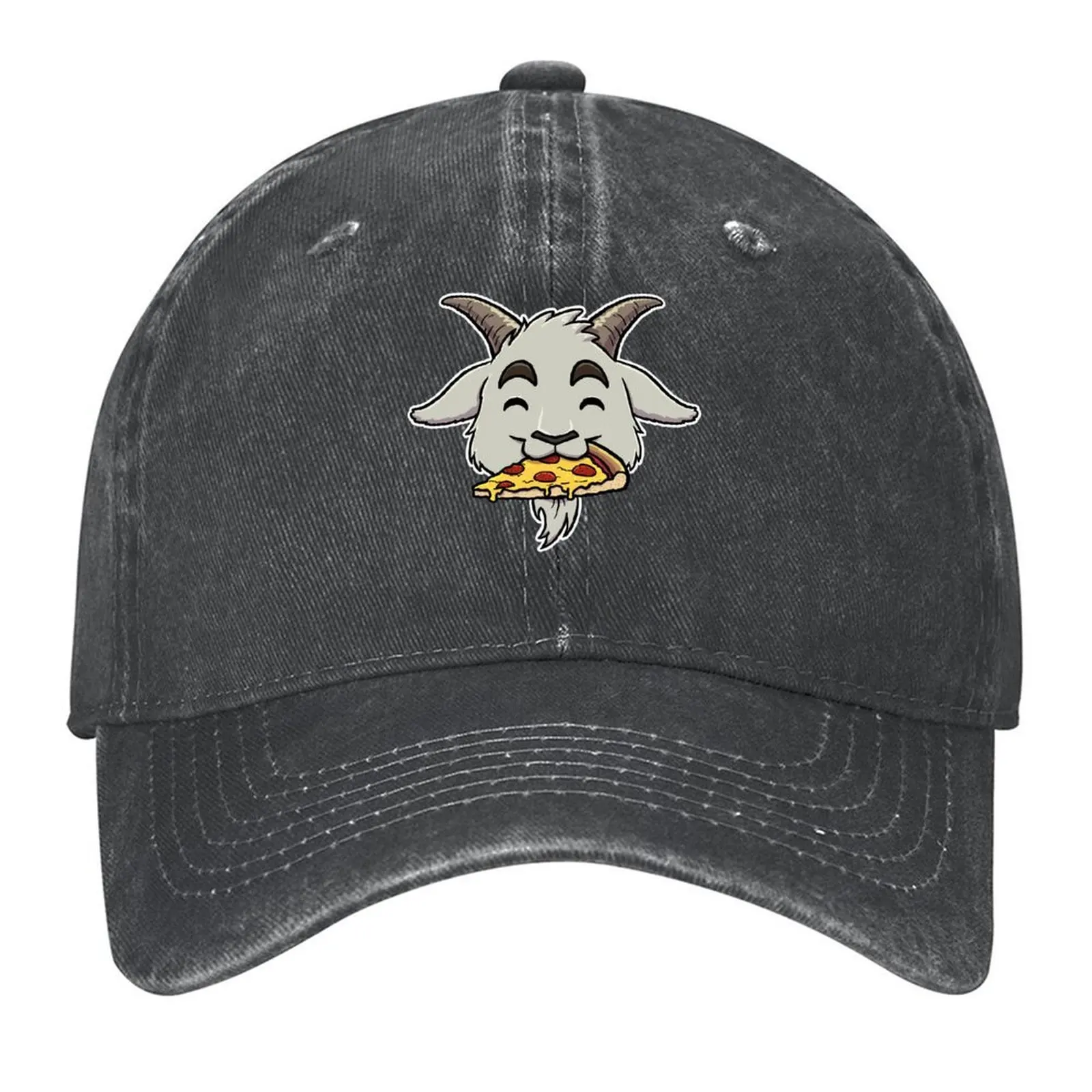 

Goat eating a pepperoni pizza Baseball Cap hats for men Snapback Cap Luxury Hat New In The Hat Women's Hats For The Sun Men's