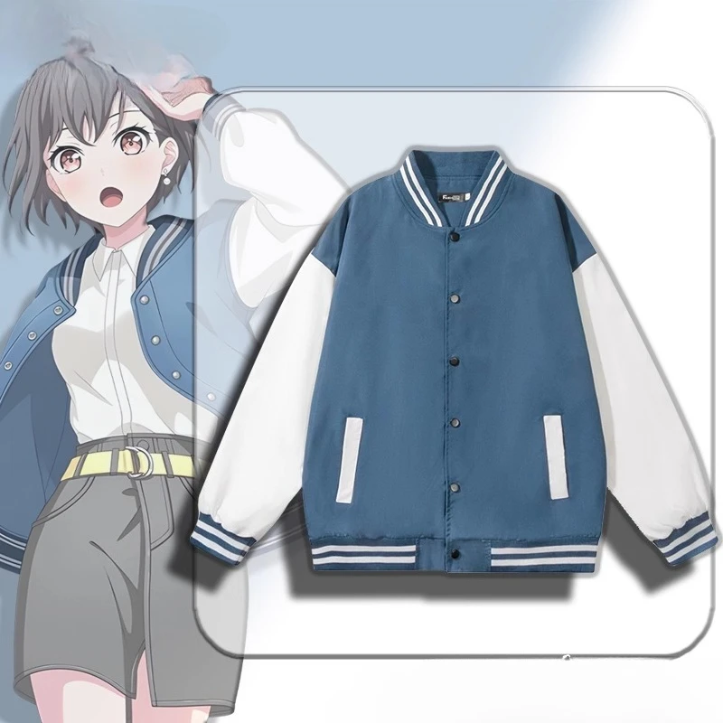 

Anime BanG Dream! It's MyGO Takamatsu Tomori Cosplay Baseball Jacket Women Men Bomber Jacket Streetwear Hip Hop Baseball Uniform
