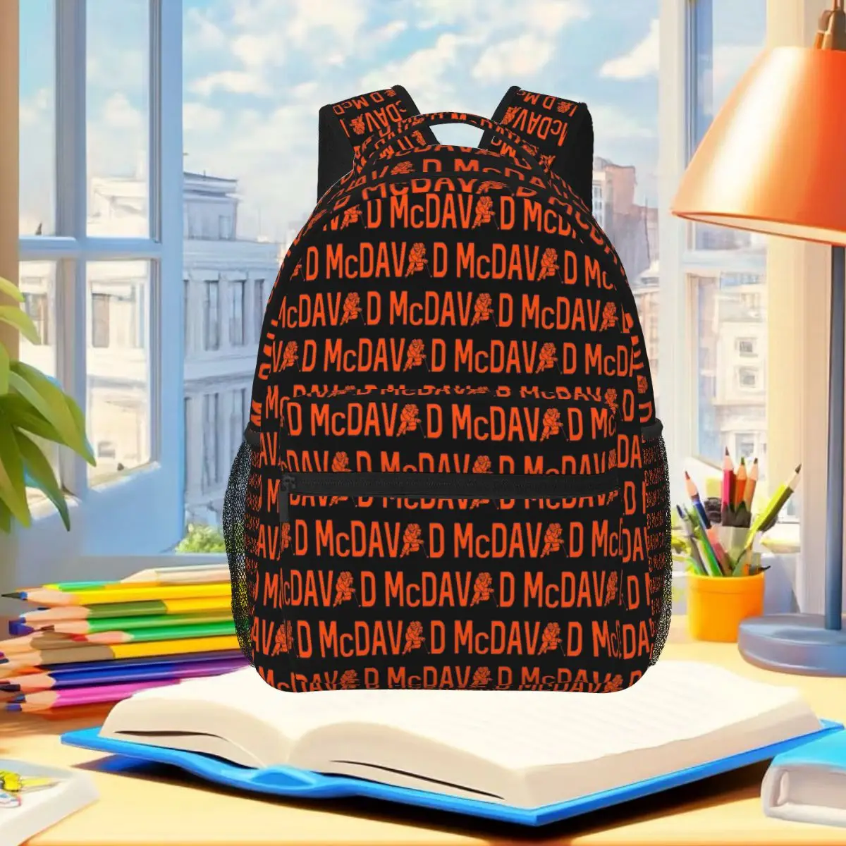 Connor McDavid 97 For Edmonton Oilers Fans Backpack Student Boys Girls BookBag School Bag Laptop Shoulder Bags for Men Women