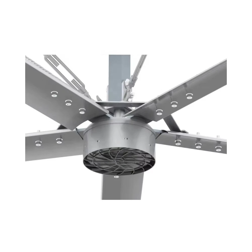 Airtechz Large Black Industrial Ceiling Hvls Fan With Pmsm Bldc Motor and Big Aluminum Blades for Warehouse Ventilation