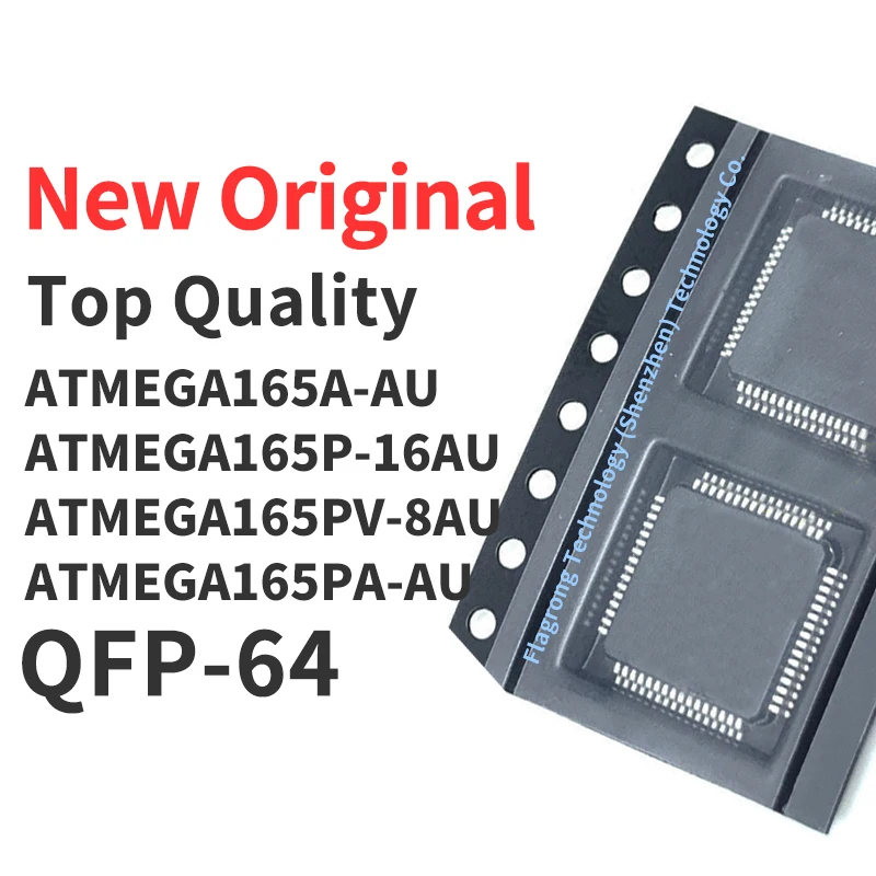 (1 Pcs) ATMEGA165A-AU ATMEGA165P-16AU ATMEGA165PV-8AU ATMEGA165PA-AU QFP-64 Chip IC New Original