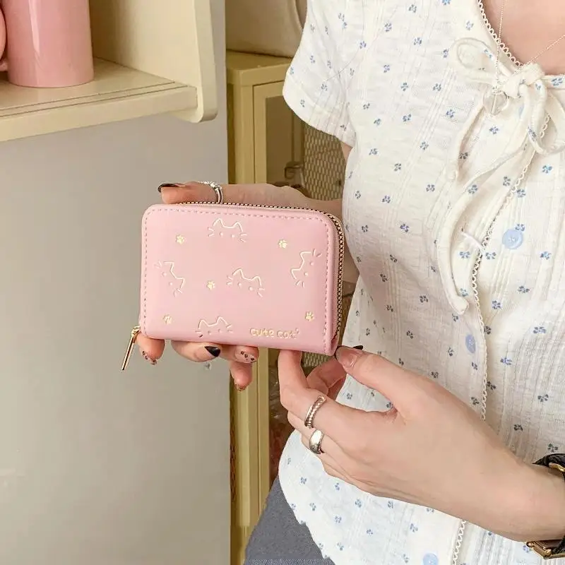 Niedliche Damen-Geldbörse, kurz, mit Tulpenmuster, mehreren Kartenfächern und Handschlaufe, ideal für den täglichen Gebrauch, Reisen und Einkäufe. – Detail 9