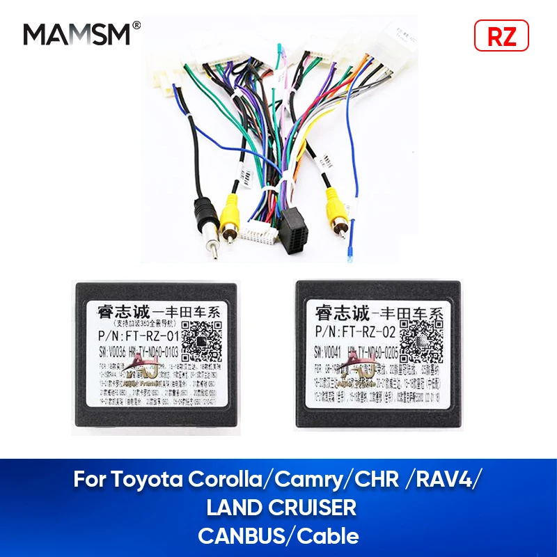 MAMSM For Toyota Corolla Camry CHR  RAV4 LAND CRUISER Car Navigation Modified Cable DVD Car Wiring Cable Harness Canbus Box