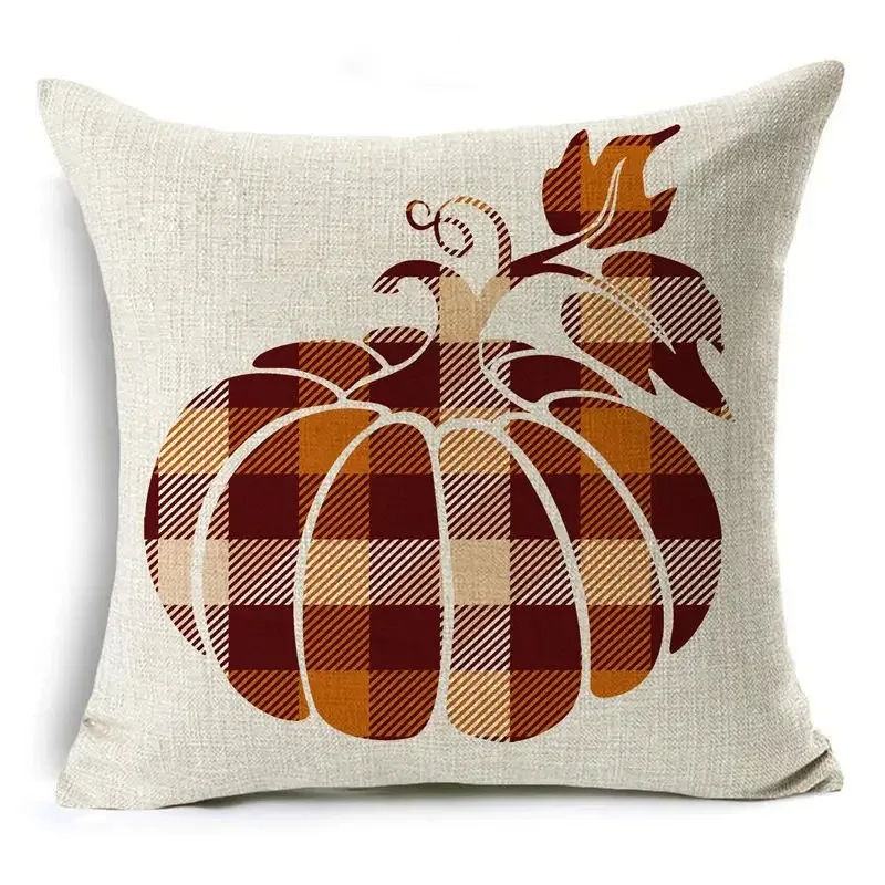 

Thanksgiving Fall Pumpkin Cushion Cover Farmhouse Truck Peach Skin Pillowcase Autumn Harvest Home Sofa Decor Throw Pillow Cover