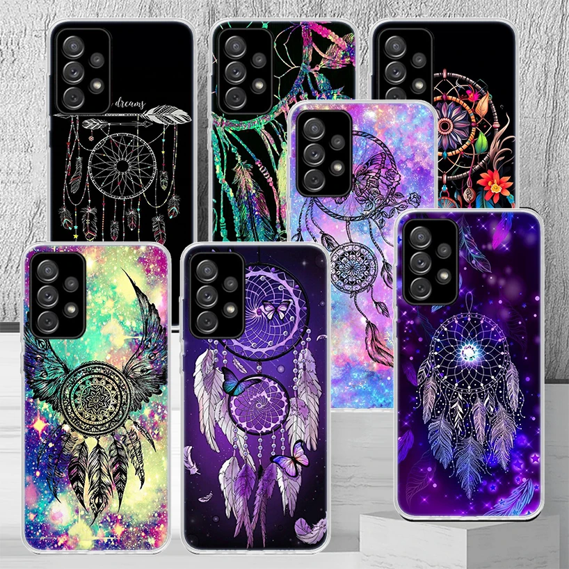 Retro Feather Dreamcatcher Phone Case Cover For Samsung Galaxy A13 A14 A15 A16 A17 A53 A54 A55 A56 A33 A34 A35 A36 A23 A24 A25 A