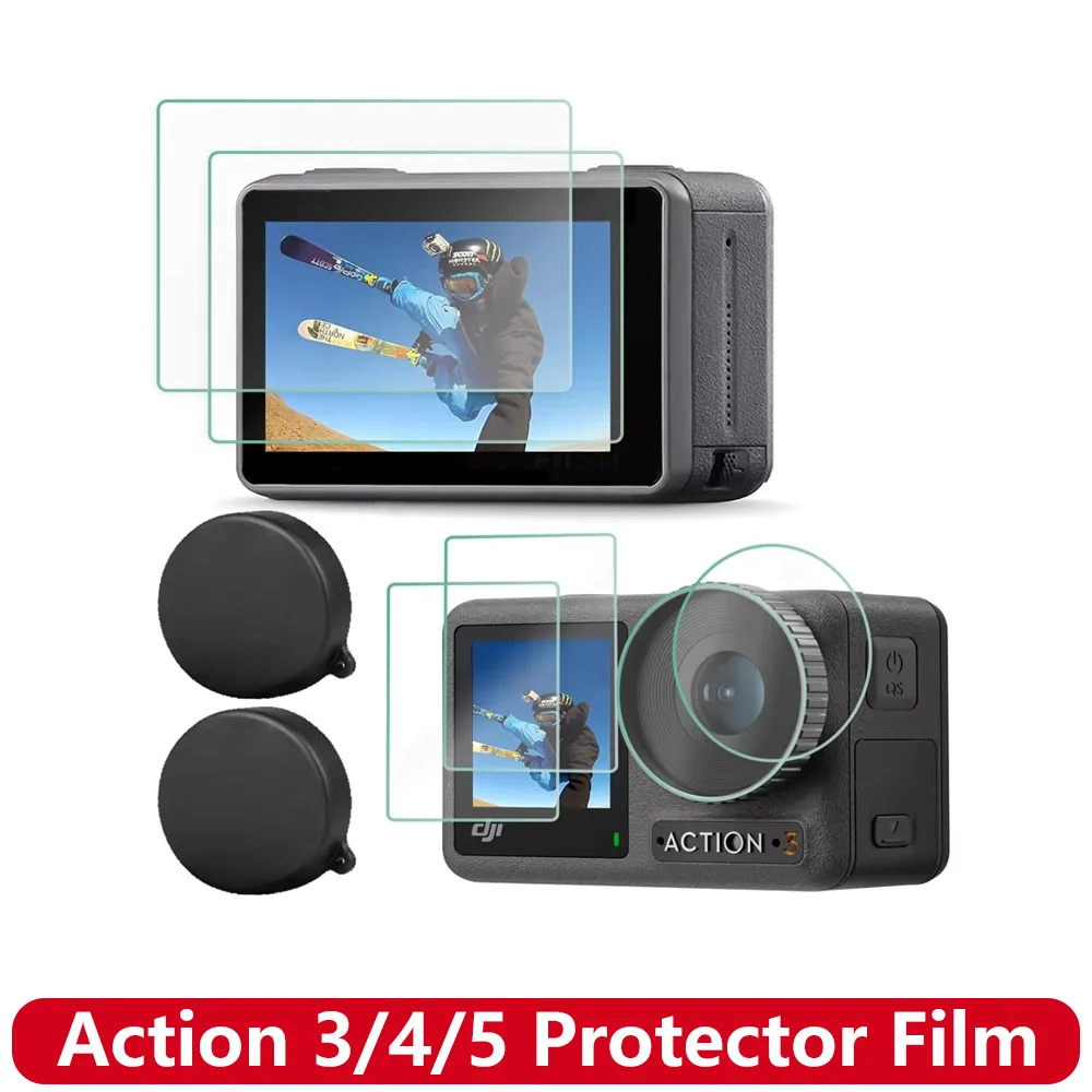Action 3/4/5 Protector de pantalla de vidrio templado cubierta protectora de lente para DJI OSMO Action 5 PRO 4 3 accesorios de cámara