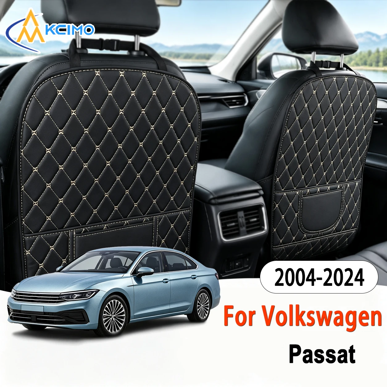 Quick Install PU Leather Rear Seat Anti-kick Mat For Volkswagen Passat 2004-2024 Excellent, Easy Clean Car Seat Accessories