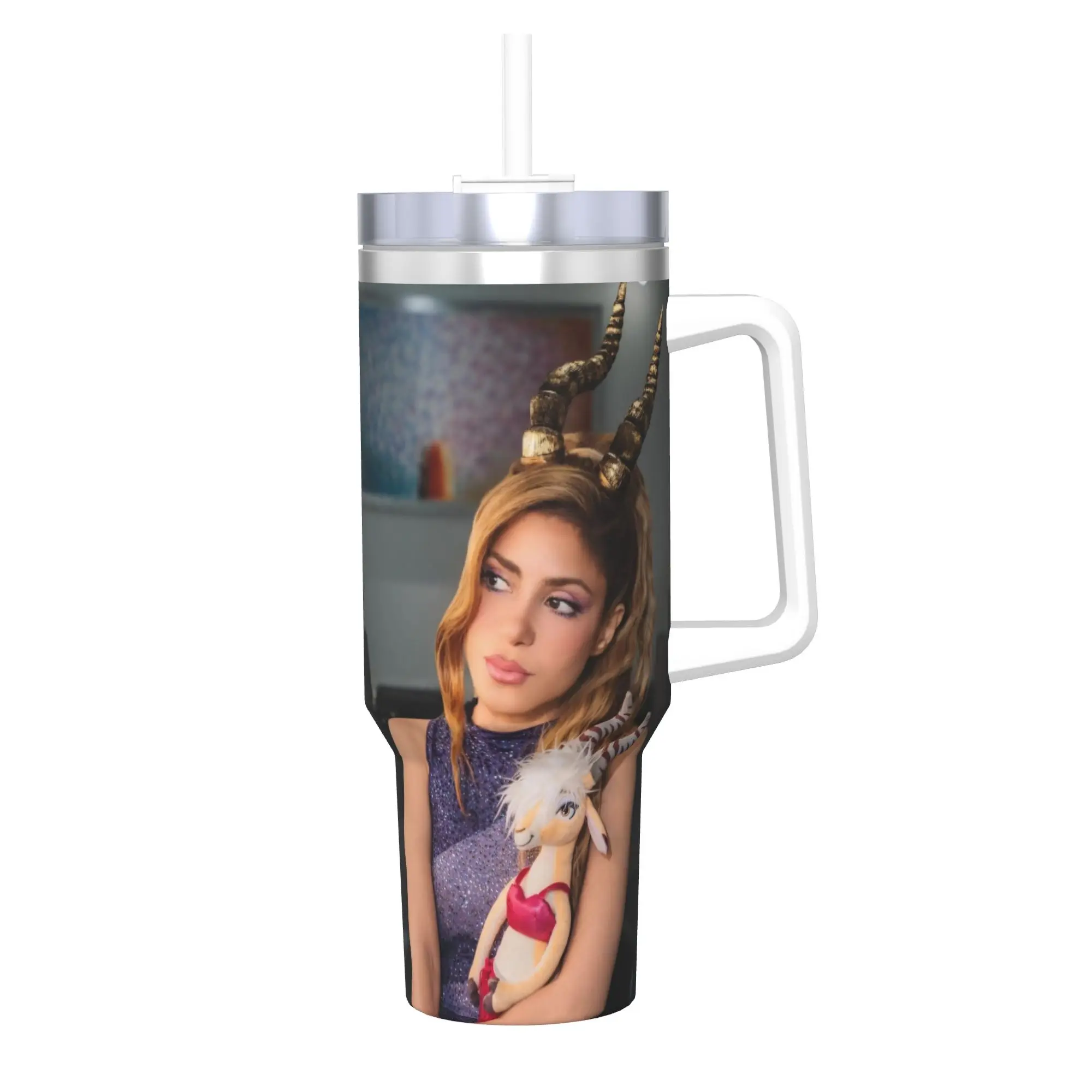Shakira Singer 40oz Tumbler Stainless Steel Double Wall Vacuum Insulated  Cup With Straw