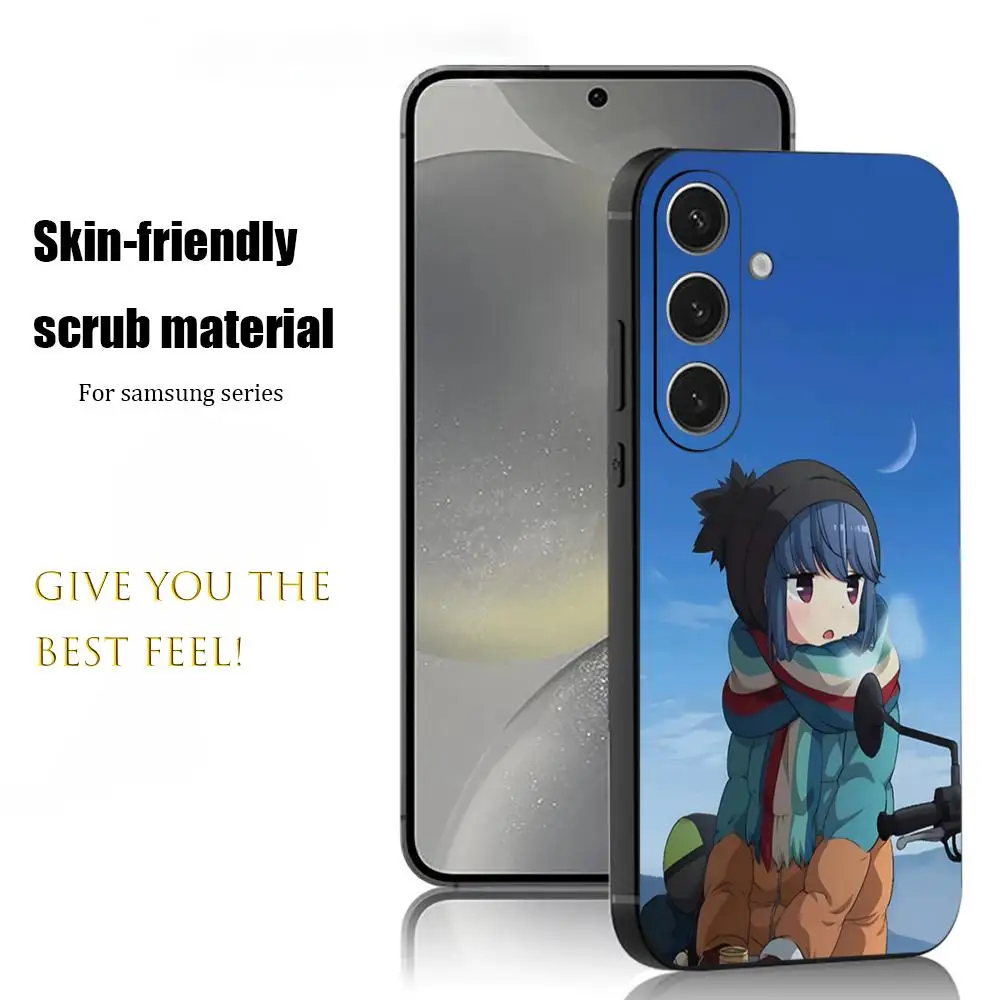 Чехол для телефона в стиле аниме Laid-Back Camp для Samsung Galaxy S25 S24 S23 S22 S21 S20 Plus Ultra Note20, мягкий черный