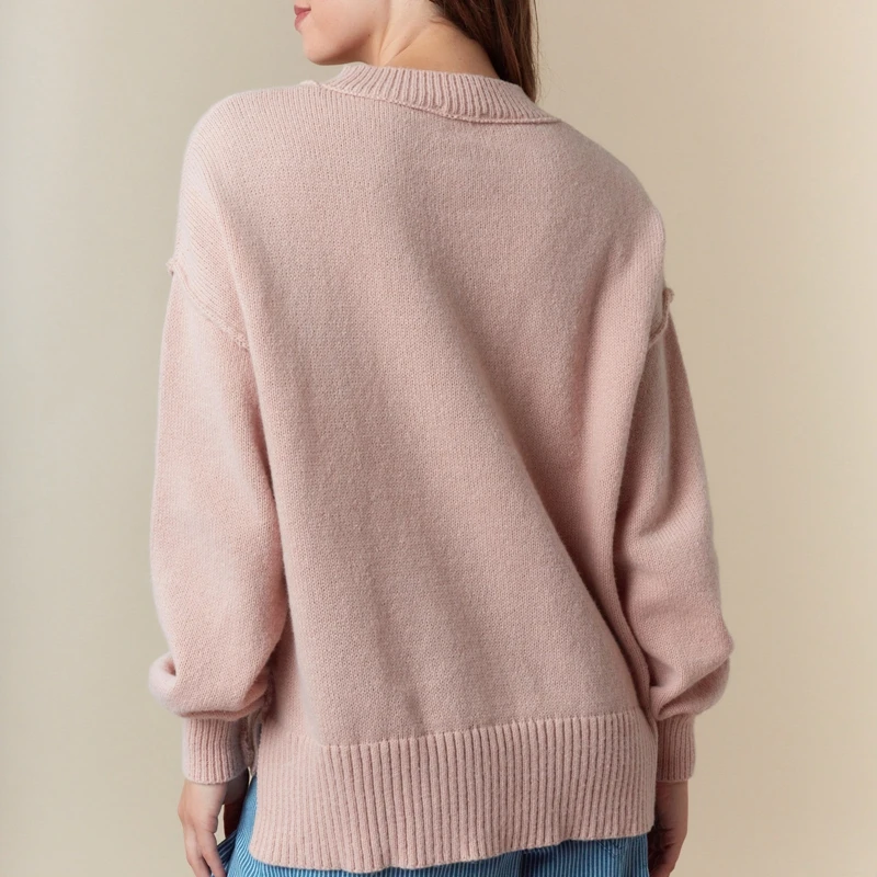 Combhasaki Donna Halloween Maglioni lavorati a maglia Manica lunga a costine Girocollo Fiocco Decor Zucca sfocata Maglieria Pullover Maglioni caldi