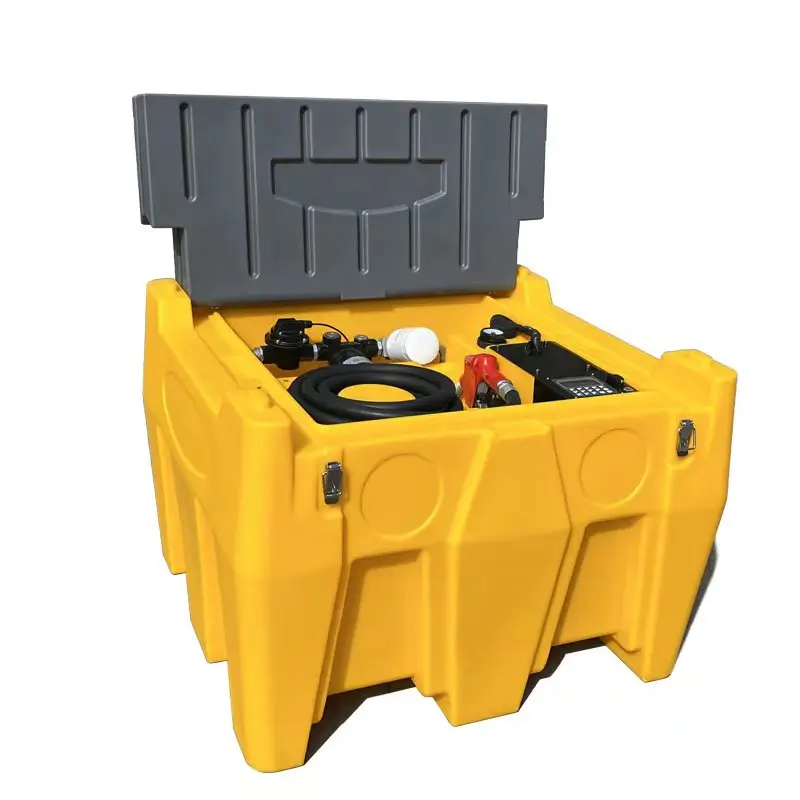 

12V 24V 500L Plastic PE Portable Gasoline Diesel Transfer Tank With Preset Flow Meter And Fuel Filter