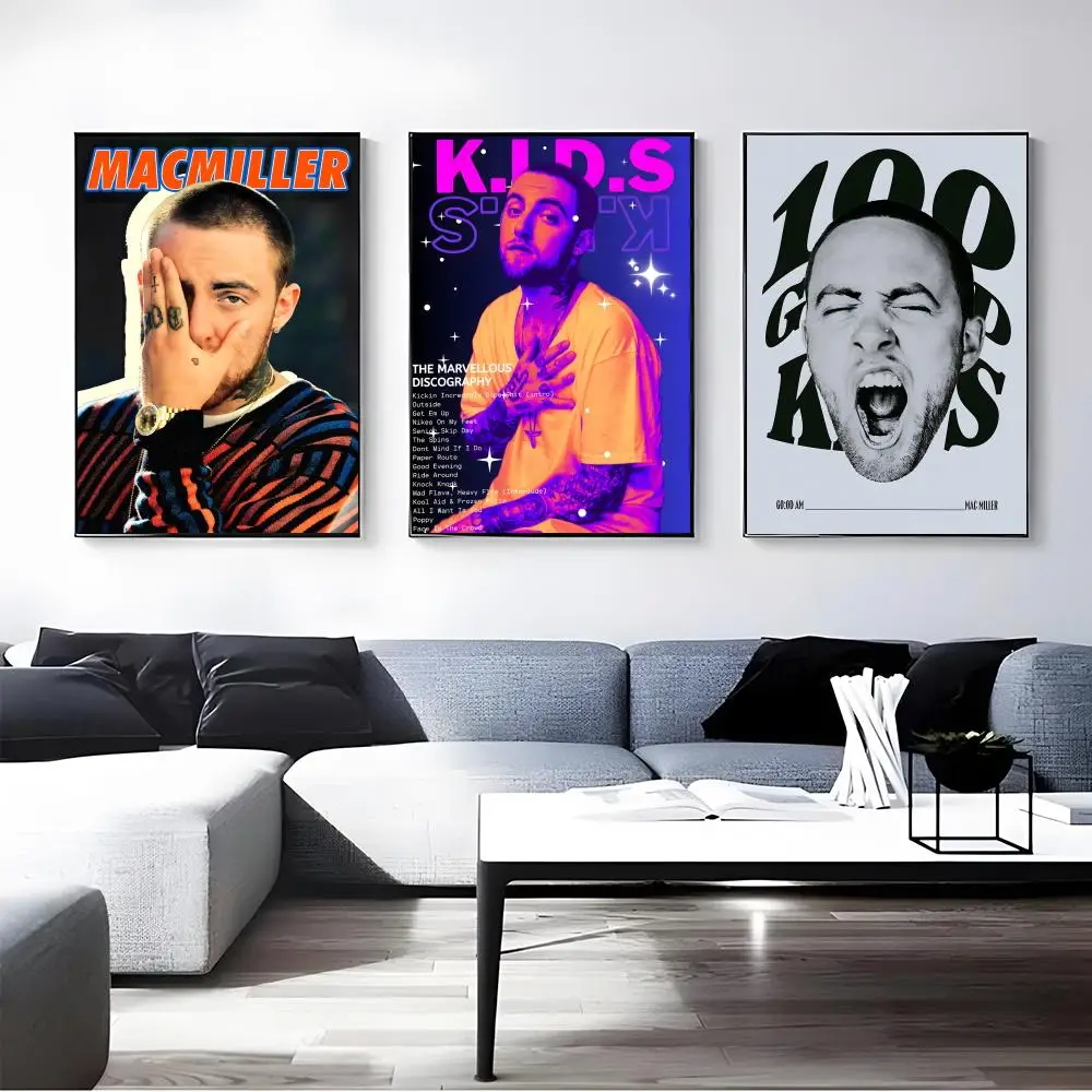 Rapper Mac Miller Poster Self-adhesive Art Waterproof Paper Sticker Coffee House Bar Room Wall Decor