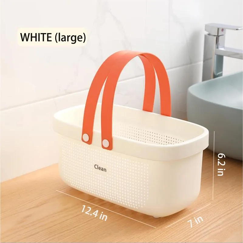 

【CHRISTMAS 】Plastic Storage Basket With Handle For Bathroom Bedroom Dorm Room Shower Caddy Tote Organizer Bin