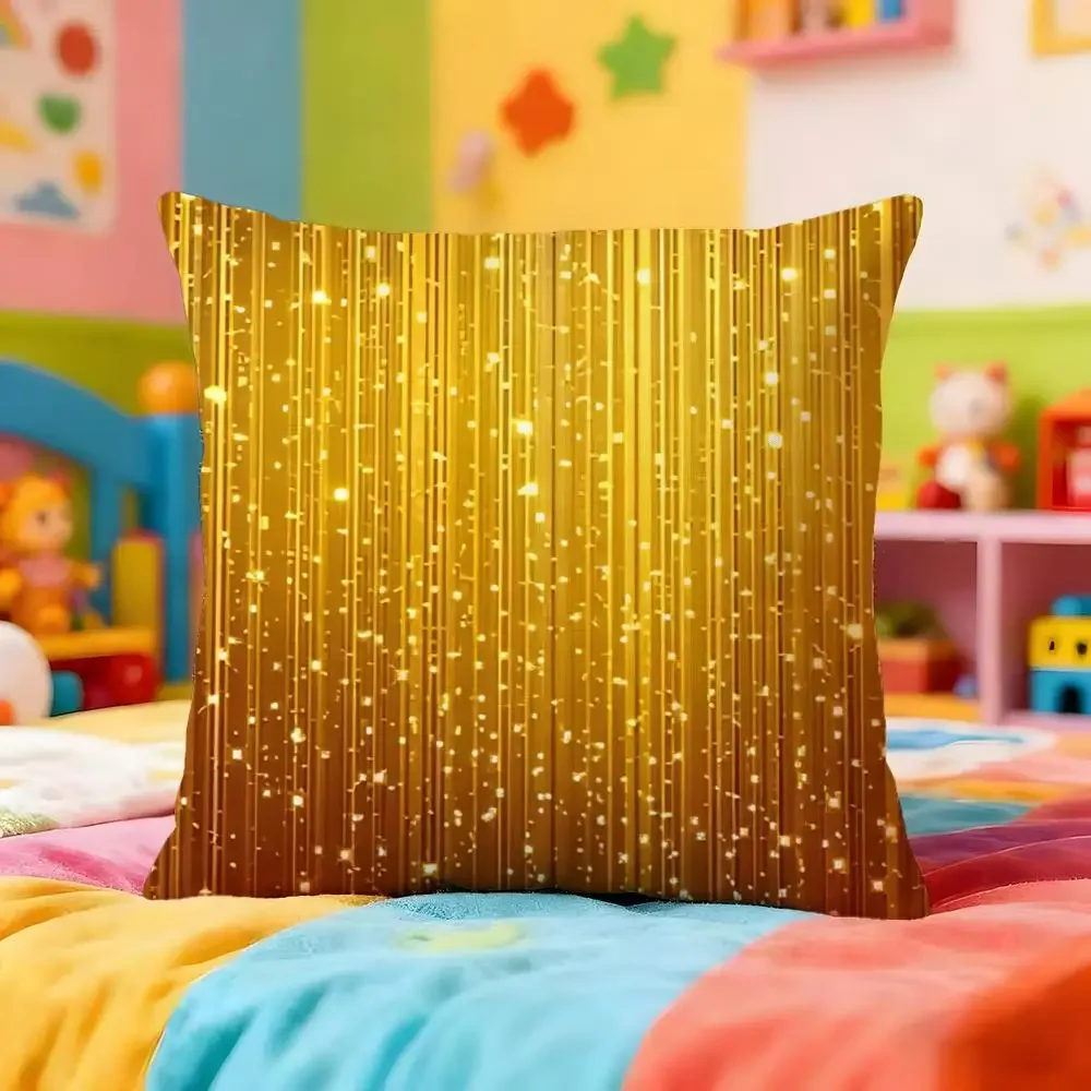 Luxurious Golden fine light spots Cushion Cover Premium Soft Skin-Friendly Breathable Multi-Purpose for Home Office Travel