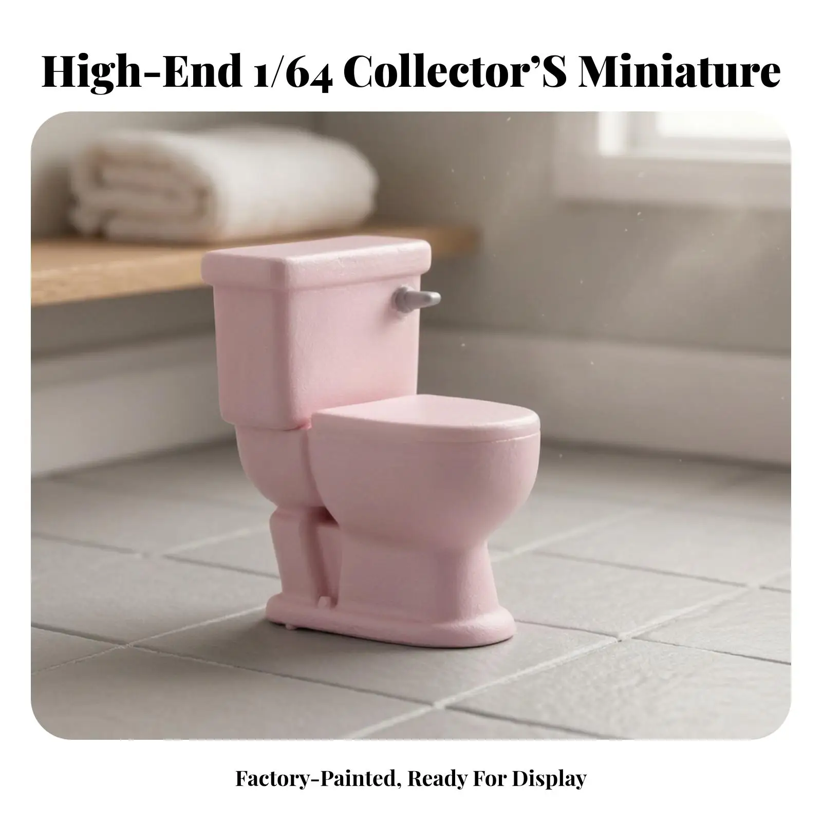 Tiny Toilet Replica Figurine Pink Resin Dollhouse Miniature Accessory Detailed 1 64 Scale Prop for Diorama Display Craft