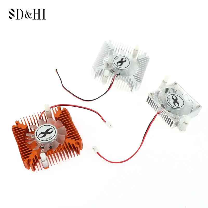 1Pc 55mm 12V PC Radiator Fan Combination Integrated Aluminum Radiator Aluminum Cooler Motherboard IC Chip Radiator