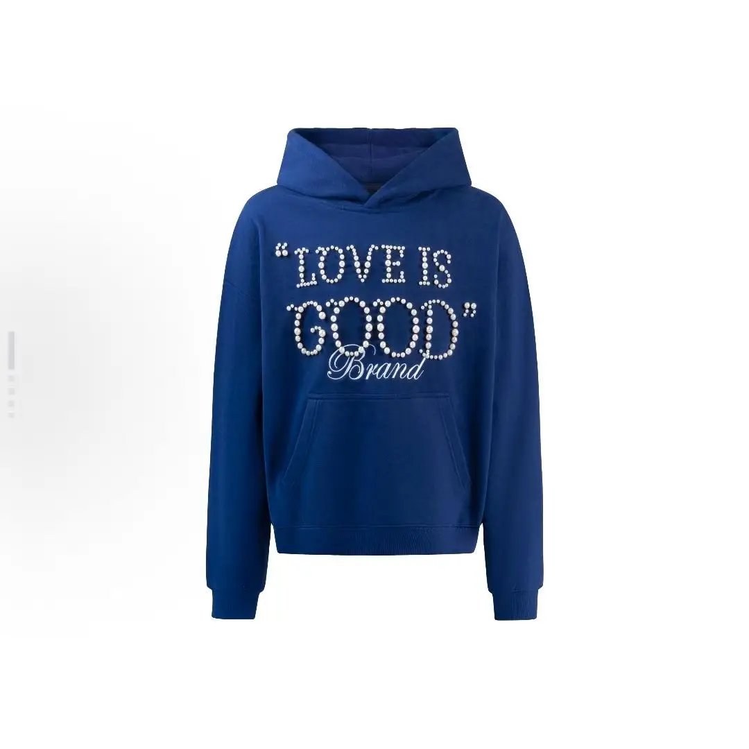 

Goodbrand New 2026 High-Quality LOVE IS GOOD Pearl-Hole Splatter-Print Hoodie Fall/Winter Top