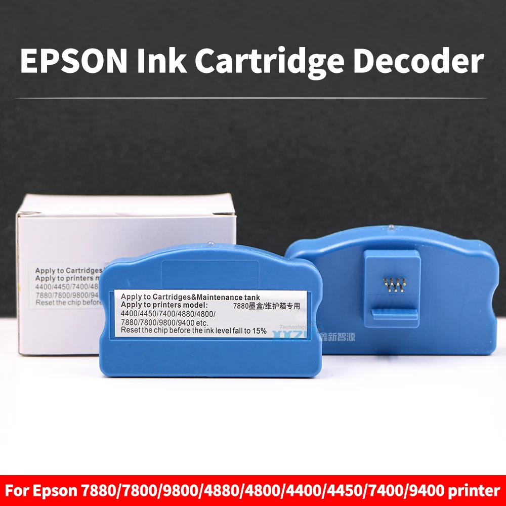 Resetter chip de cartucho de tinta para EPSON 7880/7800/9800/4880/4800/4400/4450/7400/9400 manutenção da impressora decodificador tanque