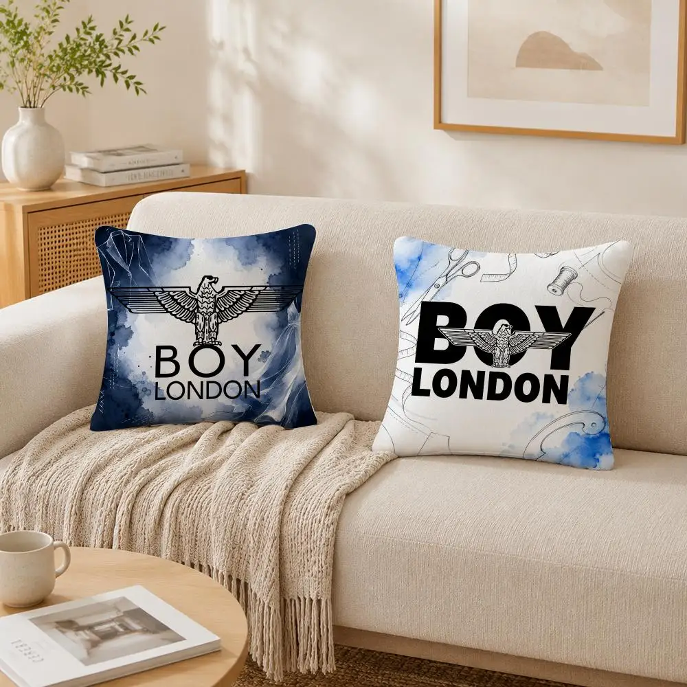 Classic B-Boy L-London Logo Cushion Cover Plush Decorative Pillow Case With Hidden Zipper Fashion Room Decor For Home