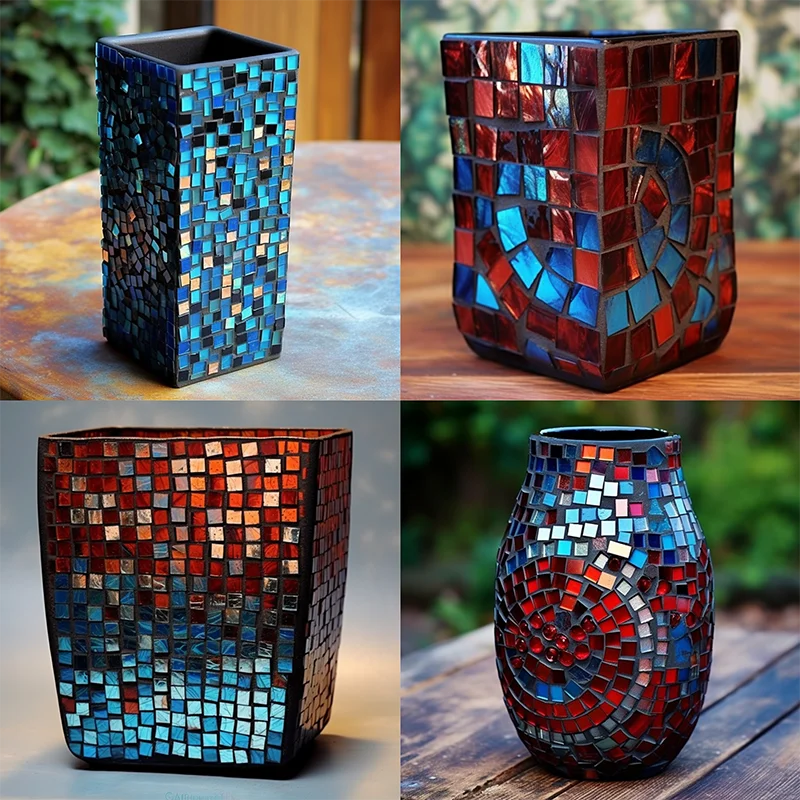 Self-Adhesive Real Glass Craft Stickers Reflective Glass Tape Mirror Mosaic Tiles For Making DIY Hand Crafts Home Decor view 2