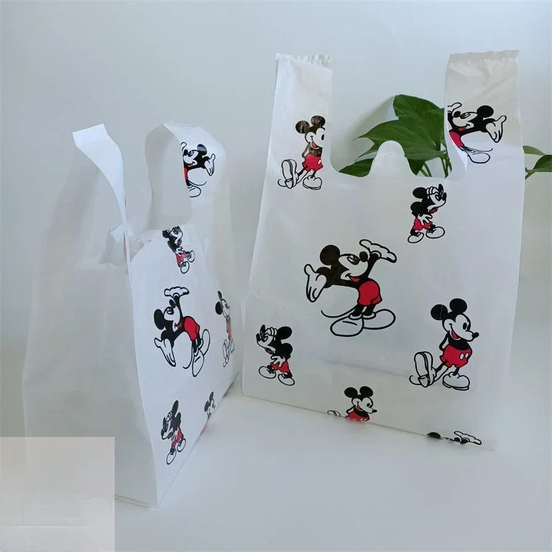 Cute Disney Mickey New Cartoon Pattern Household Multifunctional Portable Takeaway Vest Style Plastic Garbage Bag Daily Supplies