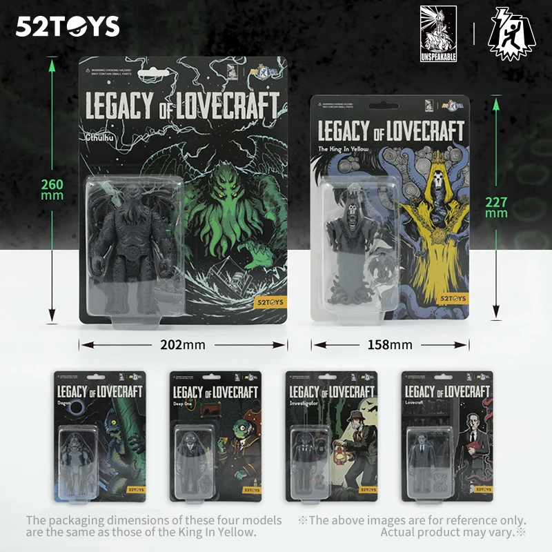 52TOYS Action Figure Legacy of Lovecraft, Monochrome Version, Collectible Desktop Decoration, Creative Gift for Birthday Party