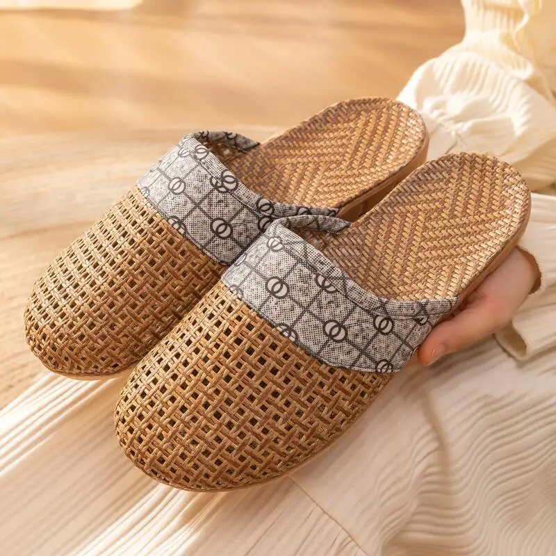 Hot 2026 New Summer Women Retro Linen Floor Slippers Fashion Comfort Breath Indoor Anti Slip Silent Cotton Linen Home Slippers
