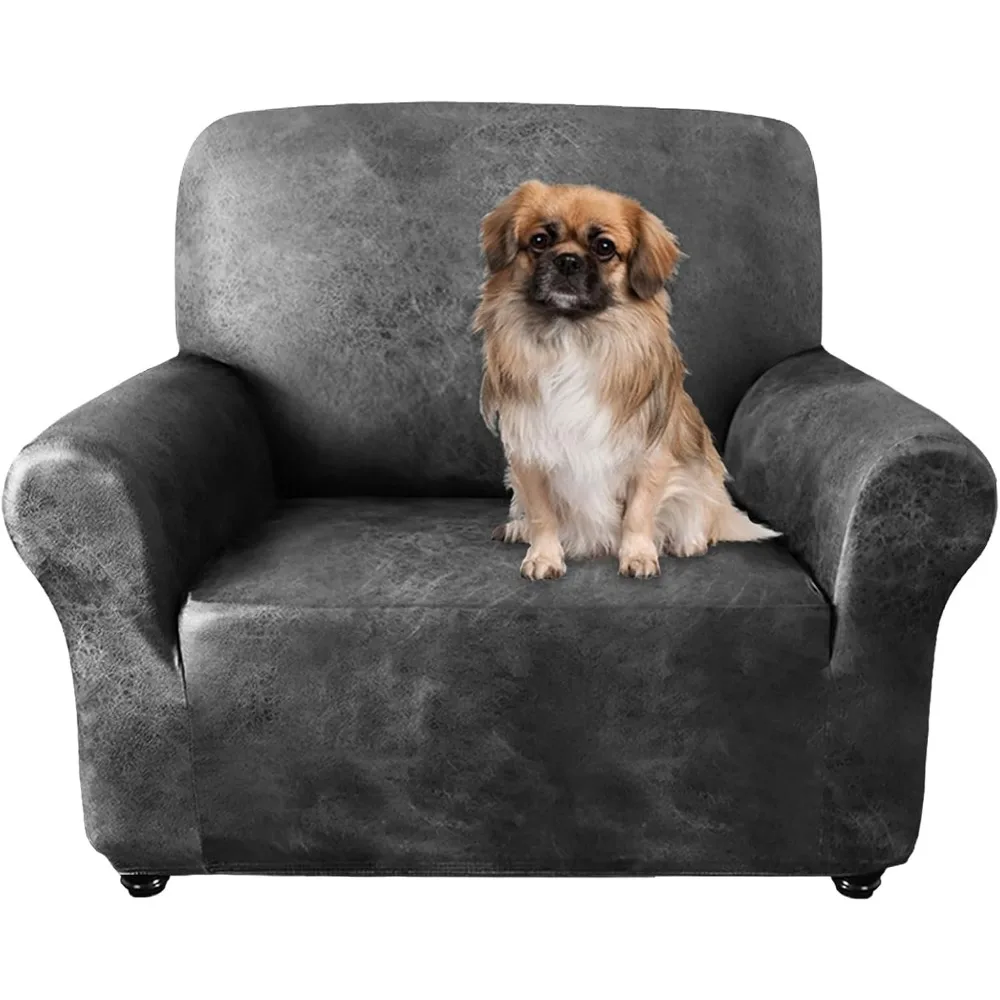

Washable Stretch Sofa Chair Cover for Leather Couches with Non-Slip Feature