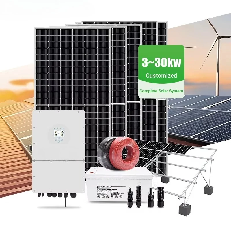 Commercial off Grid Solar System 3kw 10kw 20kw 30kw Hybrid Solar Power System 3 Phase Complete Kit