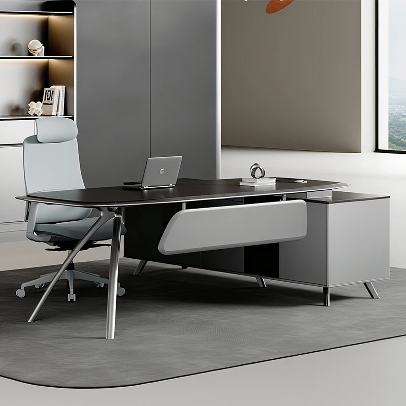 @#Luxury Modern Manager Desk Large Size Multi-Functional Drawers Side High-Grade Finish Modular Durable Executive Workstation