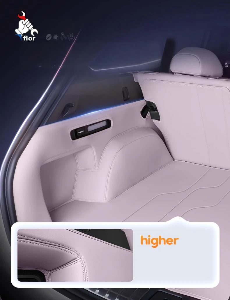 ل NIO EC6 20220-2025 سيارة فرش داخلي للسيارات والشاحنات مخصص صالح الجذع بطانة البضائع حصيرة جذع حماية حصيرة كرسي الظهر حماية حصيرة