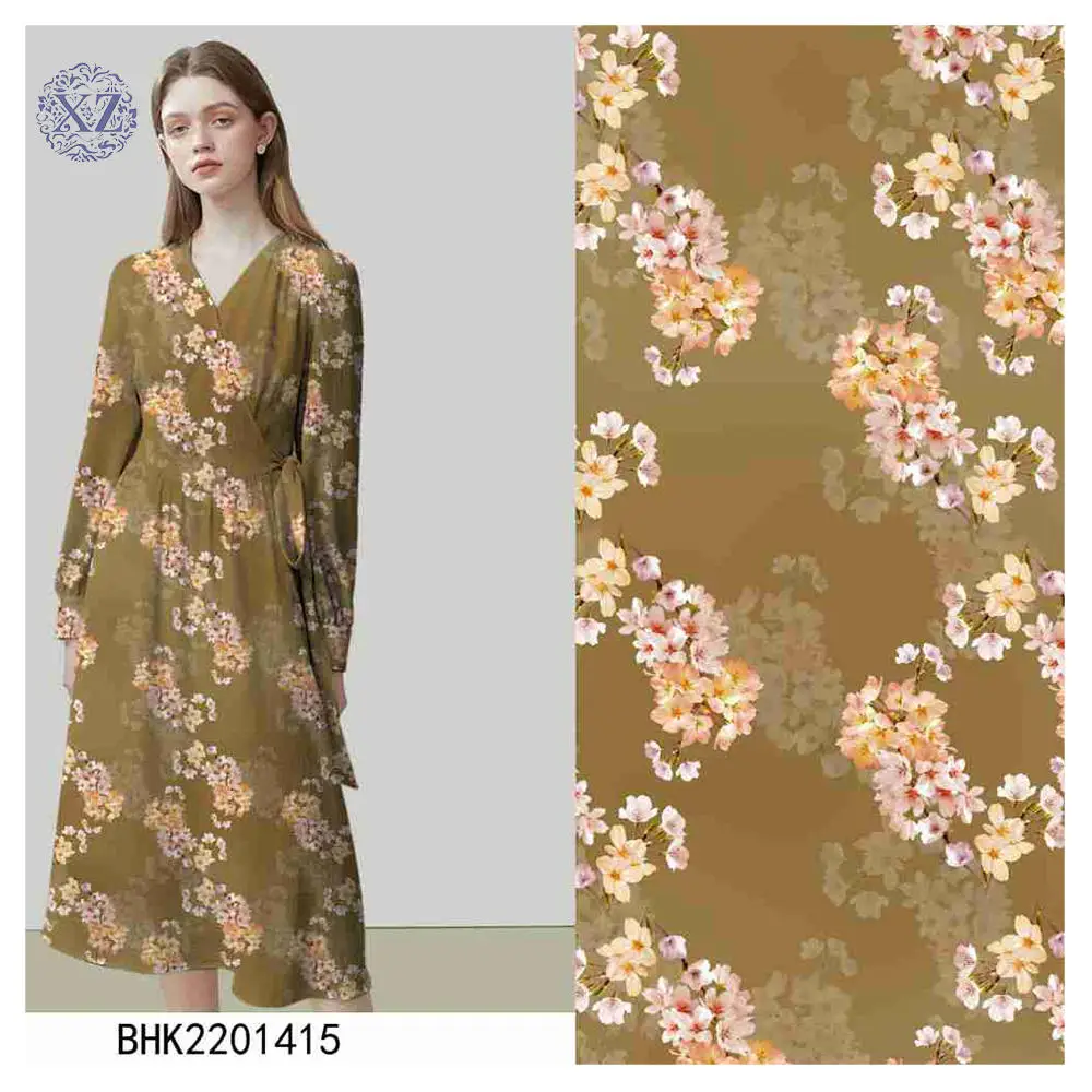 

Wholesale Lightweight Breathable Flower Digital Print Rayon Poplin Fabric Woven Rayon Viscose Fabrics For Dress