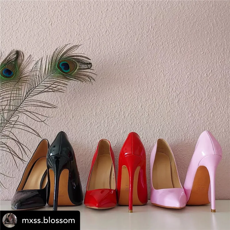 Onlymaker Brand Women Plus Big Size Heels 8-12CM Sexy Office Wendding Dress Pointed Toe High Heel Slip On Stiletto Pumps