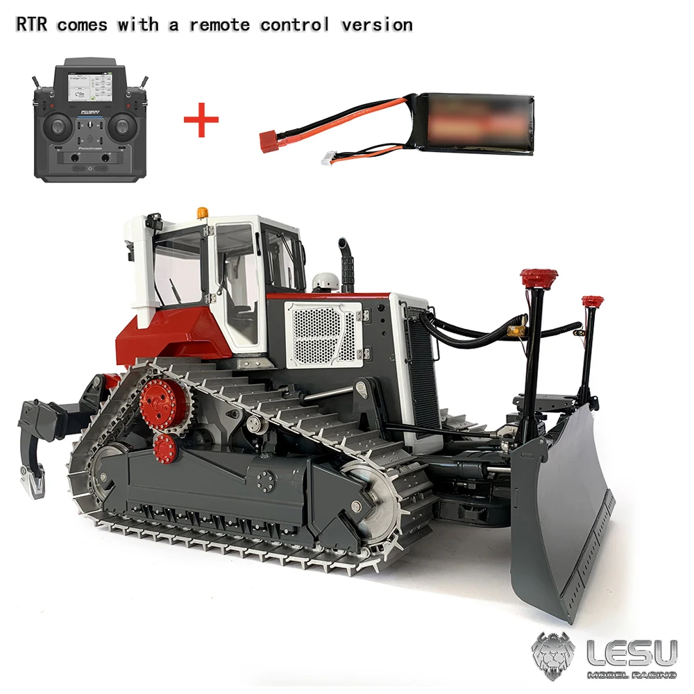 1/14 LESU RC Hydraulic Bulldozer Aoue DT60 Remote Control Dozer Toucan Assembled Painted Car Earth Dozer Model for Boys TH21455