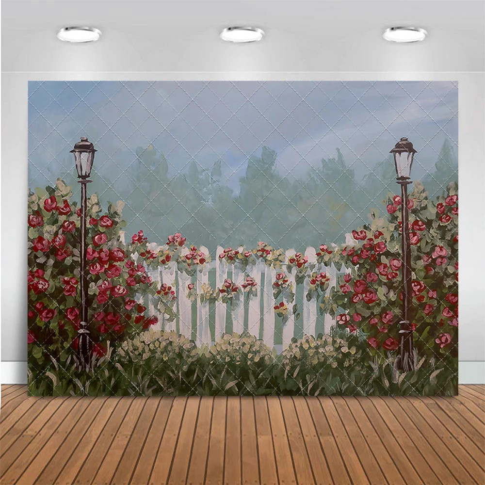 Valentine's Day Photography Backdrop Romance Hearts Roses Bloom Decor Background Kids Adult Portrait Birthday Photo Studio Props