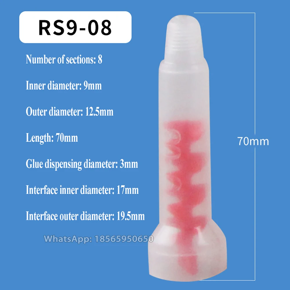 Glue Dynamic Mixing Nozzle RM12-26 Two Component Liquid Glue Adhesives Mixer Round Dynamic Mixed Tube Quick Mixing Nozzle