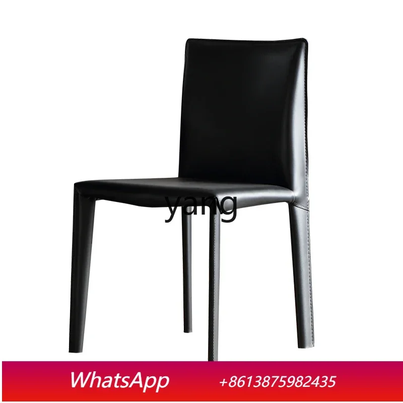 

LTT Home Study Dining Chair Modern Simple Saddle Leather Light Luxury Stool