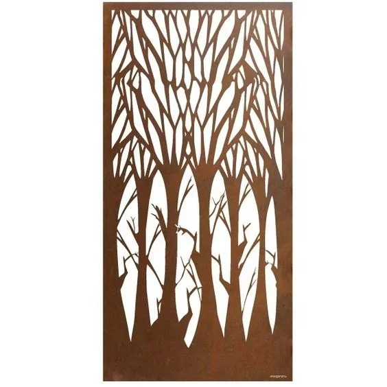 Privacy Outdoor Garden Art Laser Cut Metal Screens Panels Corten Steel decorative Screen