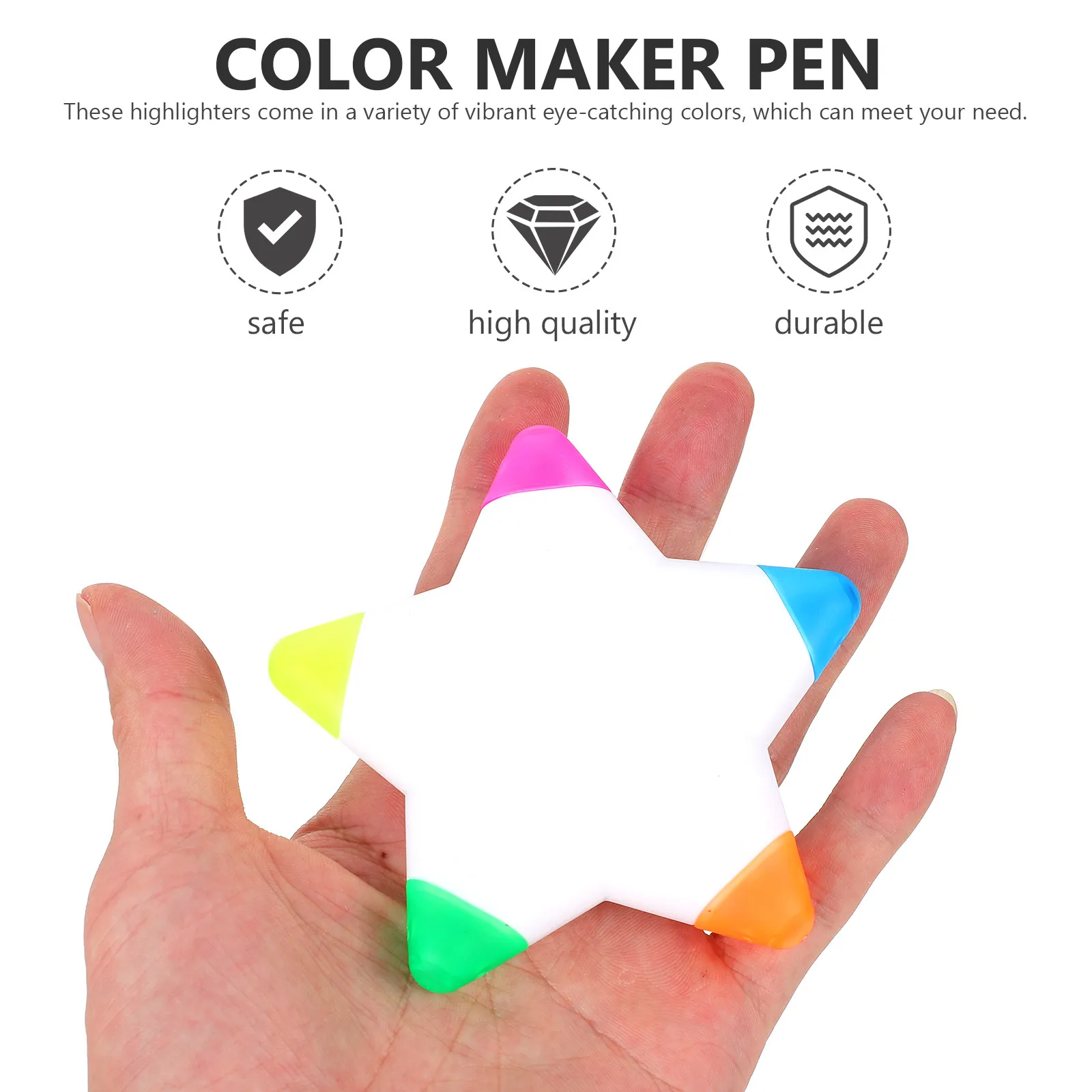 

5Pcs Star Shape Fluorescent Pen Bright Color Highlighters for Students Art Notes Office Stationery Supplies Highlighter