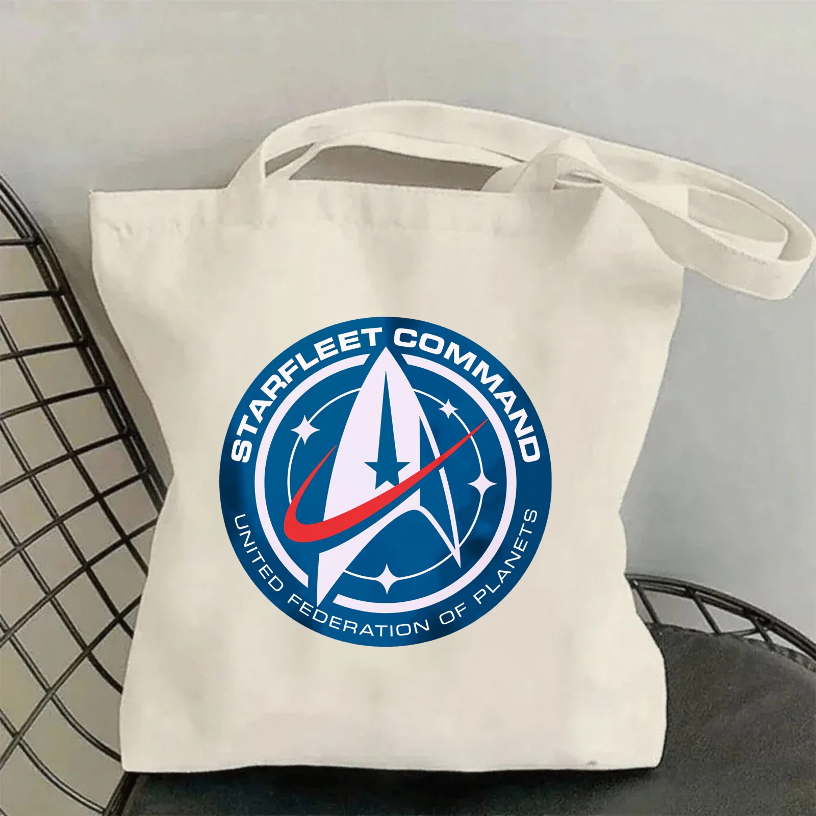 S-Star T-Trek USS Enterprise Logo Shoulder Bag Big Women Designer Handbag Shopping Tote Casual Woman Grocery Customizable Fabric