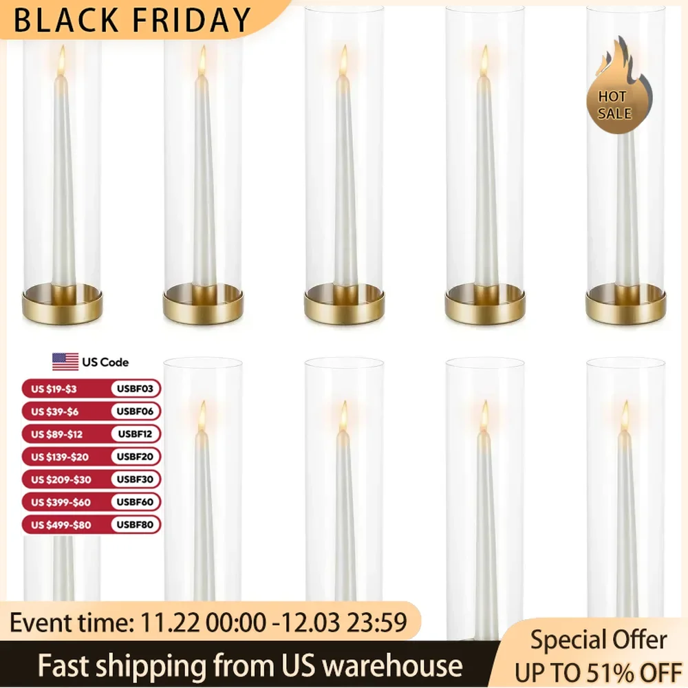 Candle Holder Festive Decoration Centerpiece 10 Sets of Bulk Candle Holders Suitable for Outdoor and Indoor Wedding Parties Home